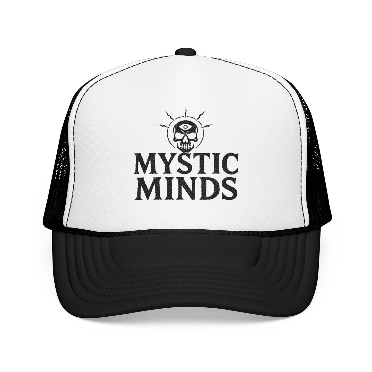 Mystic Minds Foam Trucker Hat - Black/White (Embroidered)