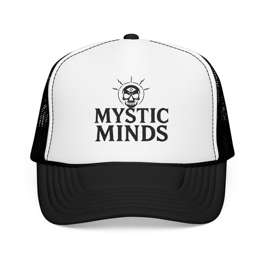 Mystic Minds Foam Trucker Hat - Black/White (Embroidered)