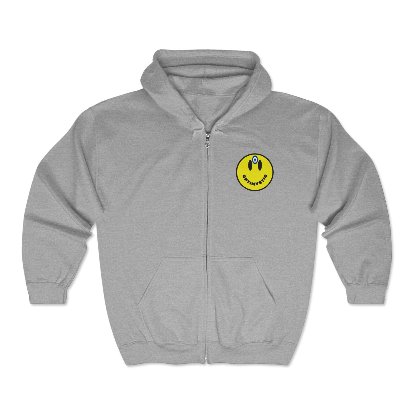 OptiMystic Smiley Face Zip Hoodie