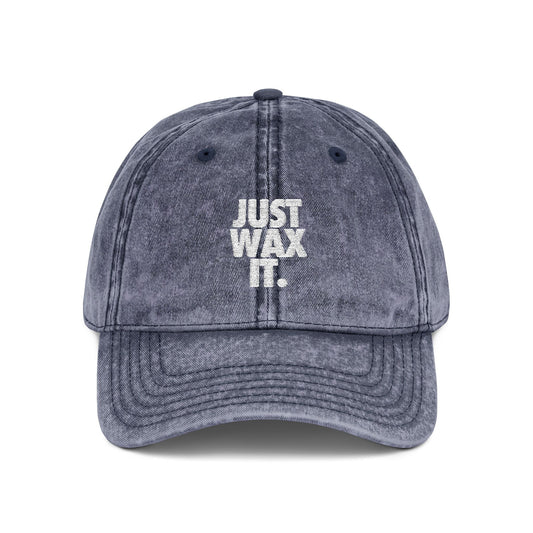 Just Wax It Distressed Dad Hat (Embroidered)