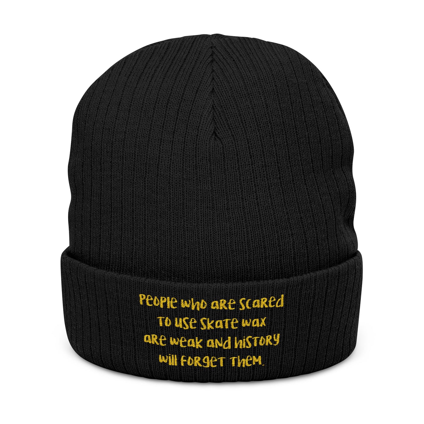 Skate Wax Ribbed Beanie (Embroidered)