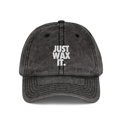 Just Wax It Distressed Dad Hat (Embroidered)