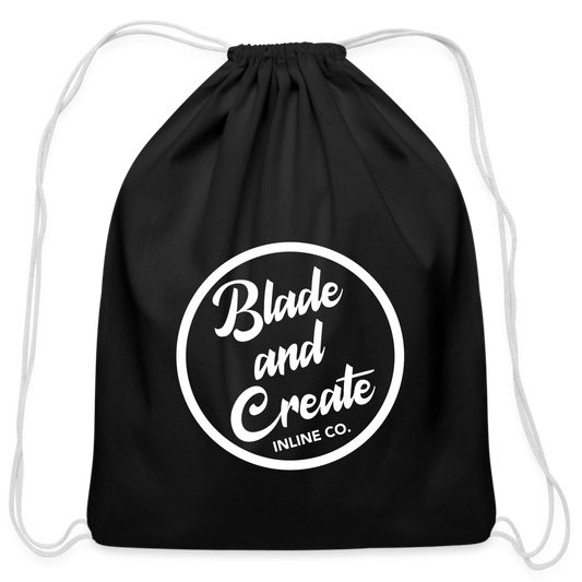 Blade and Create -  Classic Ring Logo (White) - Drawstring Bag - black